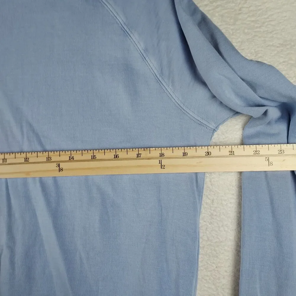Athleta Womens Sundown Long-sleeved Blue Shirt Size Small